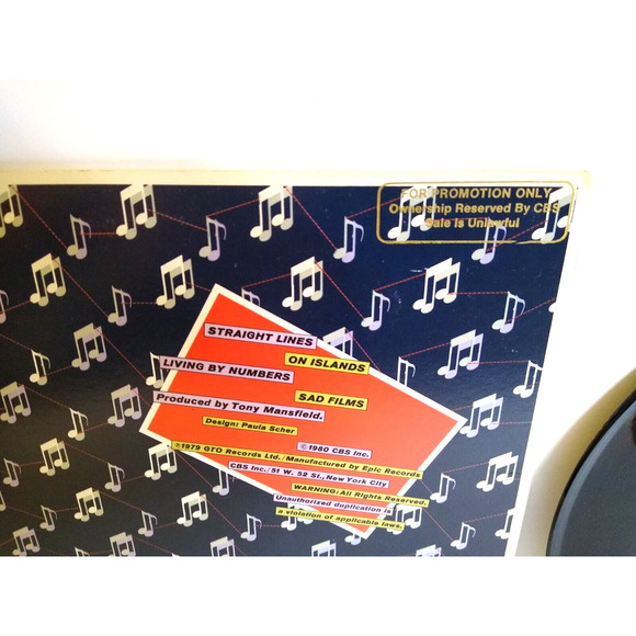 New Musik Straight Lines Vinyl 10" Record New Wave Synth-Pop Living By Numbers - Picture 3 of 4